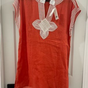 Tory Burch Embroidered Beach Tunic, Poppy Red, Size M, NWT